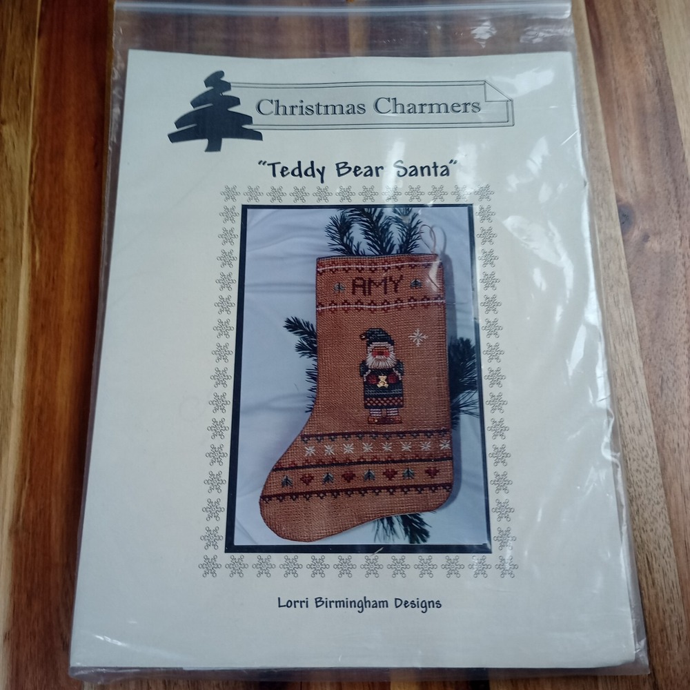 Lorri Birmingham Designs Teddy Bear Santa Stocking‎ Christmas Charmers Kit